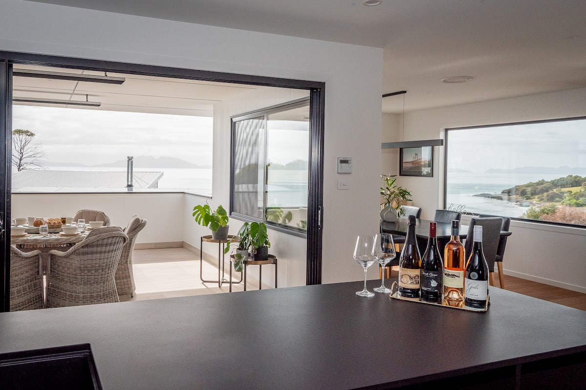 The alfresco deck off the kitchen